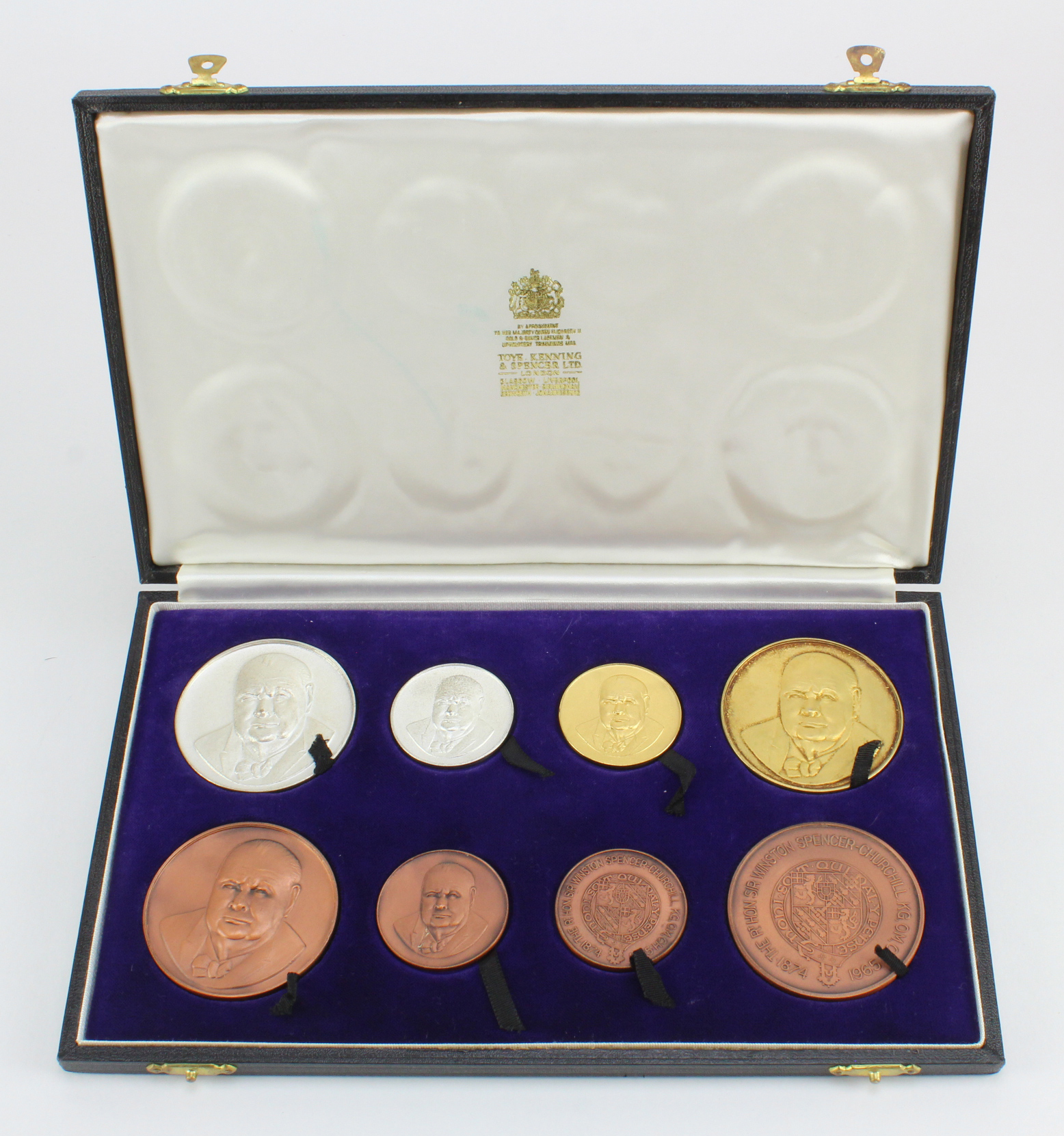 British Commemorative Medals (8): Death of Winston Churchill 1965, deluxe set by Toye, Kenning &