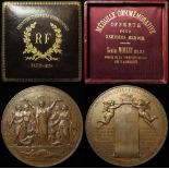 Bronze medallion presented to Samuel Morley English Industrialist & Slavery Abolitionist in Paris