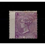 GB - 1867-80, 6d mauve, Plate 9, fine mint wing marginal example with large part o.g. SG109 cat £