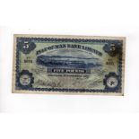 Isle of Man 5 Pounds dated 1st November 1927, signed Cubbon & Quayle, FIRST date and signature