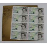 Debden set C121, as good as gold collection minisheet 1996, minisheet of 8 Kentfield 5 Pounds all