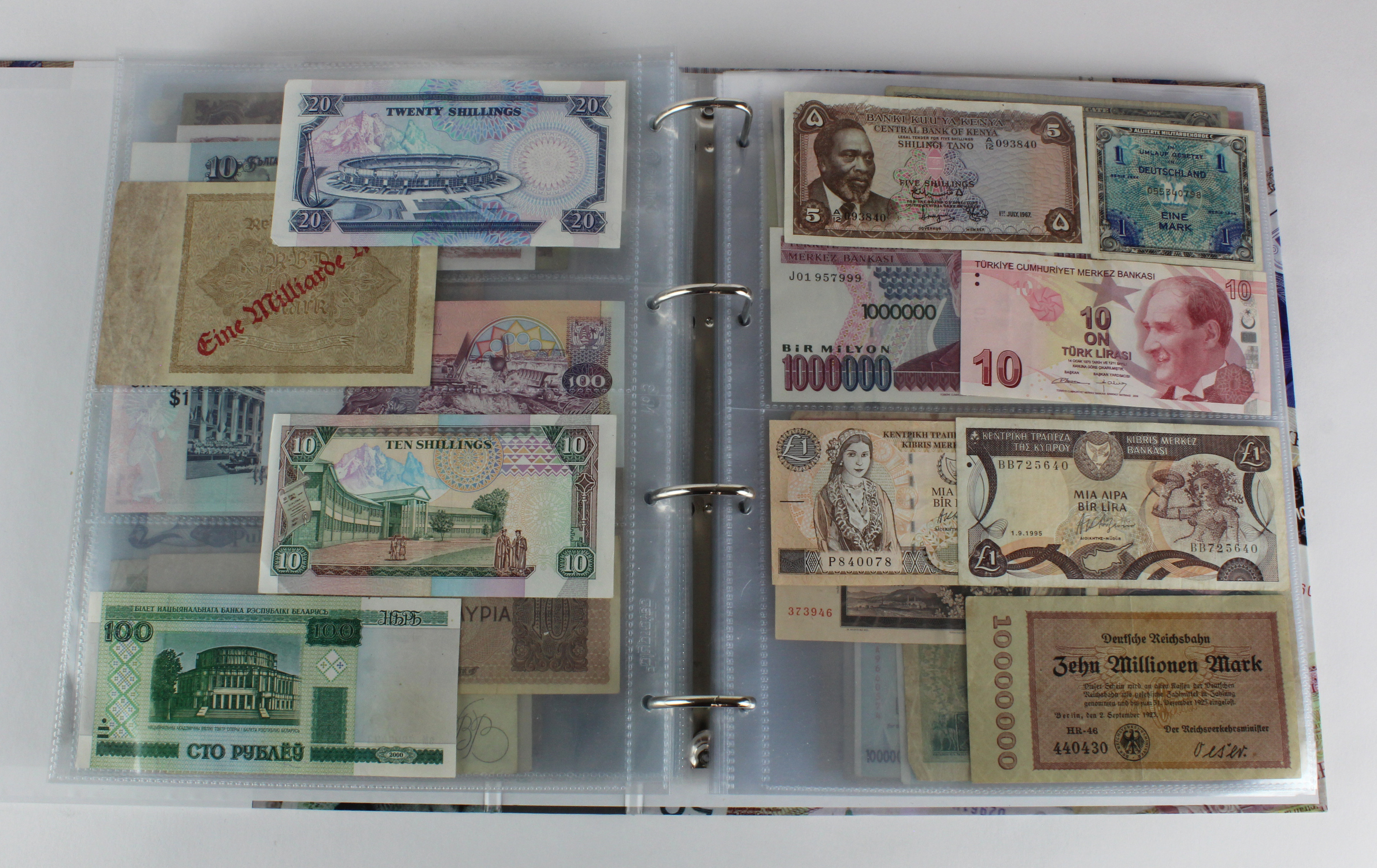 World (250), an album of mixed world notes to include Malta 10 Shillings 1968, Afghanistan 2 - Image 44 of 62