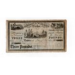 Ireland Gibbons & Williams Bank 3 Pounds dated 4th December 1834, serial No.5469, Unsigned and