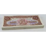 British Armed Forces 1 Pound 3rd series (100), a full bundle of 100 consecutively numbered notes,
