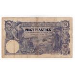 French Indochina 20 Piastres dated 1st August 1920, serial Q.105 246 (TBB B127a, Pick41) pinholes,