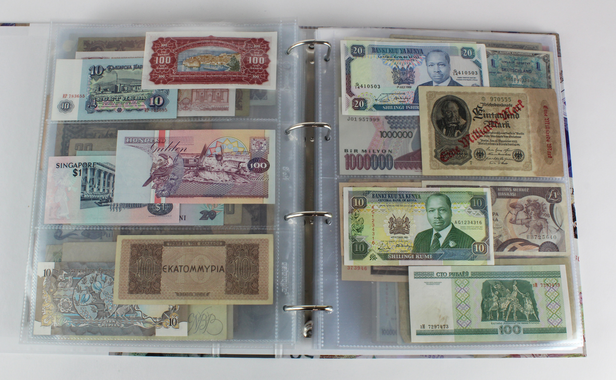 World (250), an album of mixed world notes to include Malta 10 Shillings 1968, Afghanistan 2 - Image 43 of 62