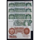 Bank of England (5), a small group of very high grade notes, Peppiatt 1 Pound issued 1934 serial 51C