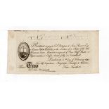 London Skit Note 2 Pence dated 1819 'Tim Tartlett - promise to pay Col. Pattypan & Sam. Roarer', for