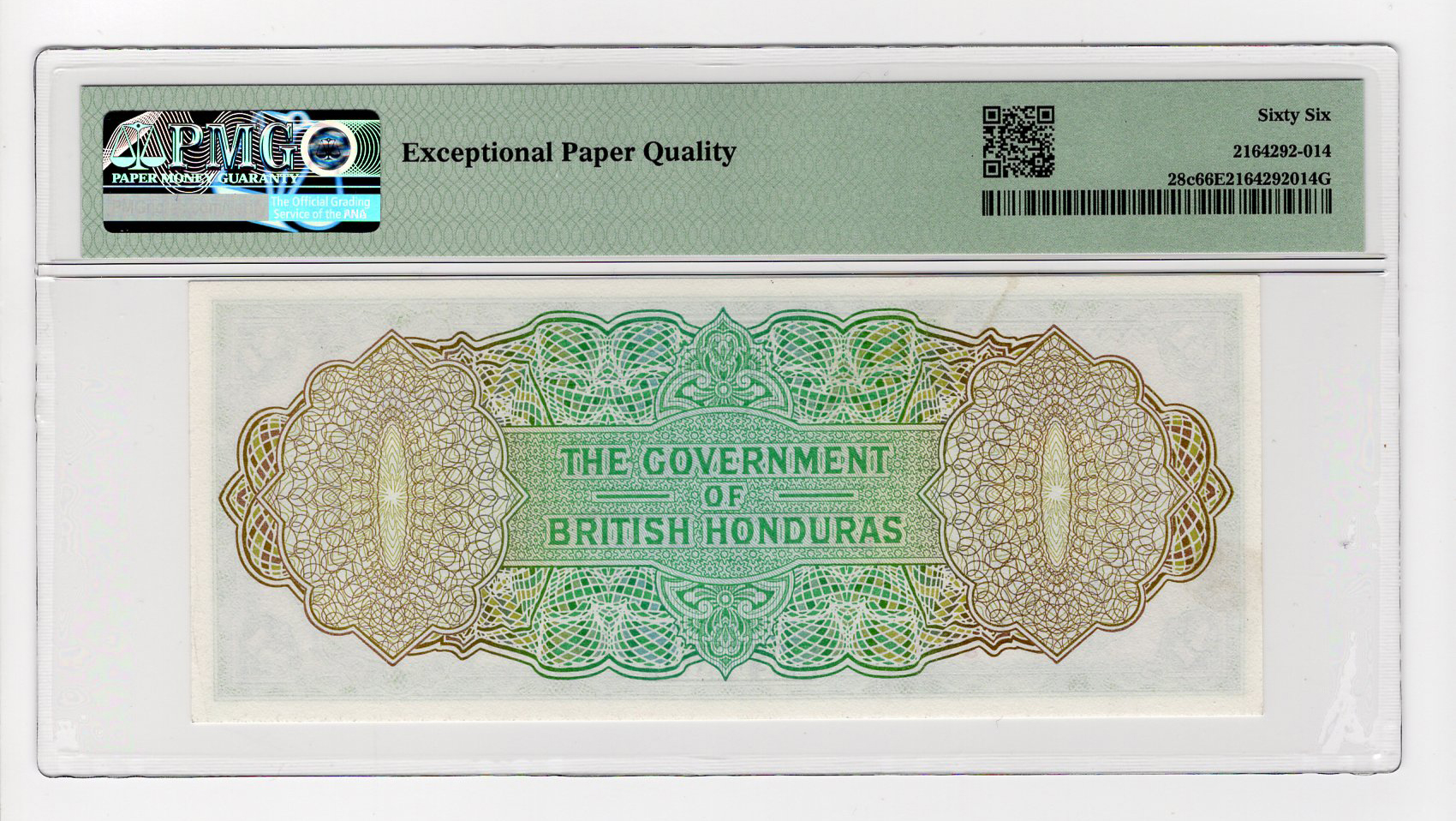 British Honduras 2 Dollars dated 1st January 1973, last date of issue, serial G/6 839030 (TBB B128a, - Image 2 of 2
