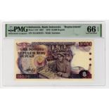 Indonesia 10000 Rupiah dated 1979, scarce REPLACEMENT note serial no. XLG 024375 (TBB B576r,