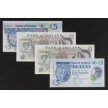 Northern Ireland, Bank of Ireland (4), an uncirculated group, 1 Pound (2) signed A.S.J. O'Neill