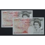 Bailey 50 Pounds (B404) issued 2006 (2), a consecutively numbered pair, serial L12 563399 & L12