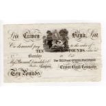 Craven Bank Burnley 10 Pounds dated 18xx (1880) unissued remainder for Self & other partners (