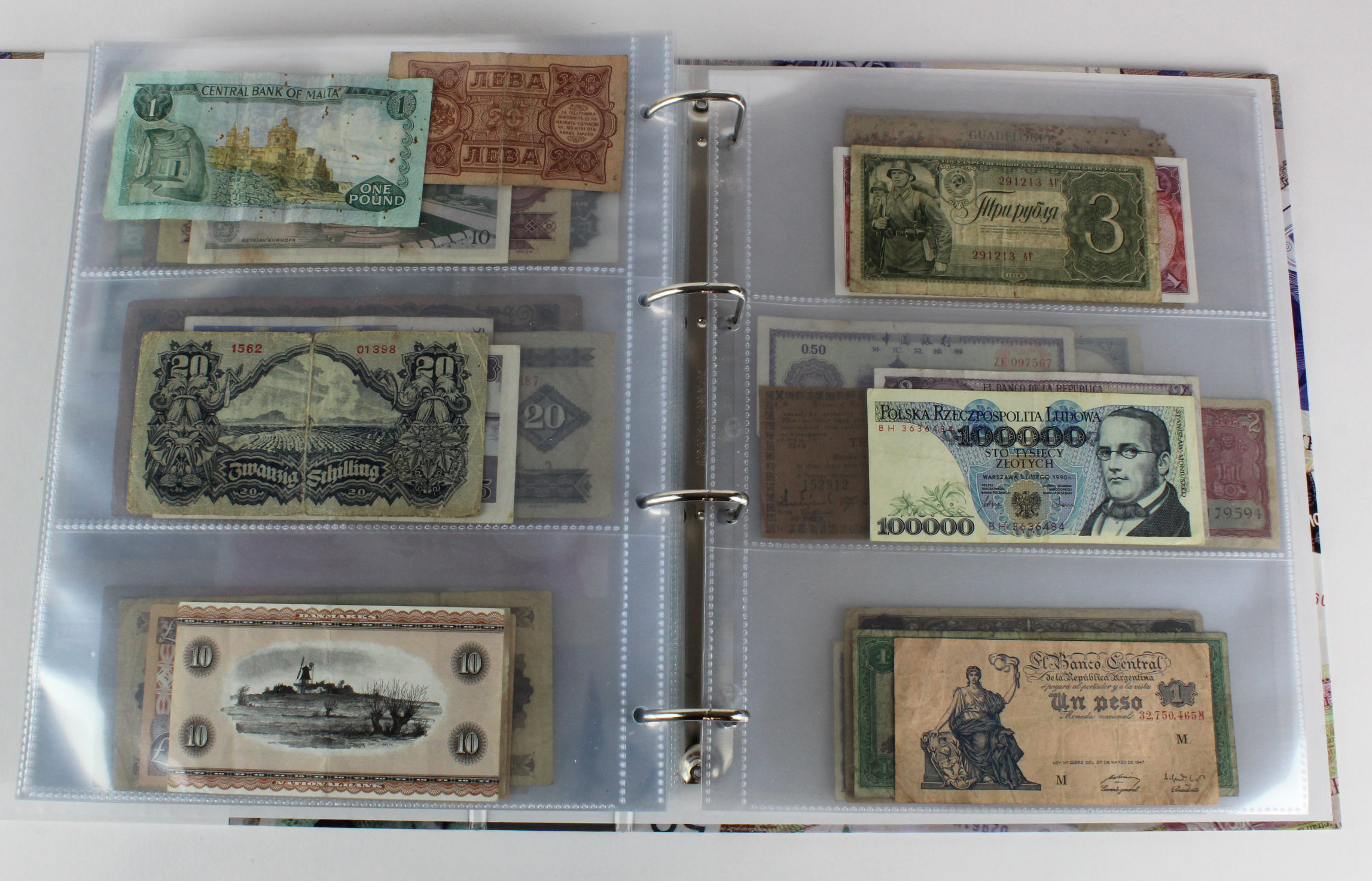 World (250), an album of mixed world notes to include Malta 10 Shillings 1968, Afghanistan 2 - Image 57 of 62