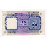 British Military Authority 10 Shillings issued 1943, serial 10B 572758 (PickM5) EF