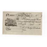 Jersey Bank 1 Pound for Le Bailly & Deslandes dated 182x, without signatures or number, modern '