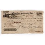 Salisbury & Shaftesbury Bank 1 Pound dated 1810, No. 895 for Bowles, Ogden & Wyndham (Outing