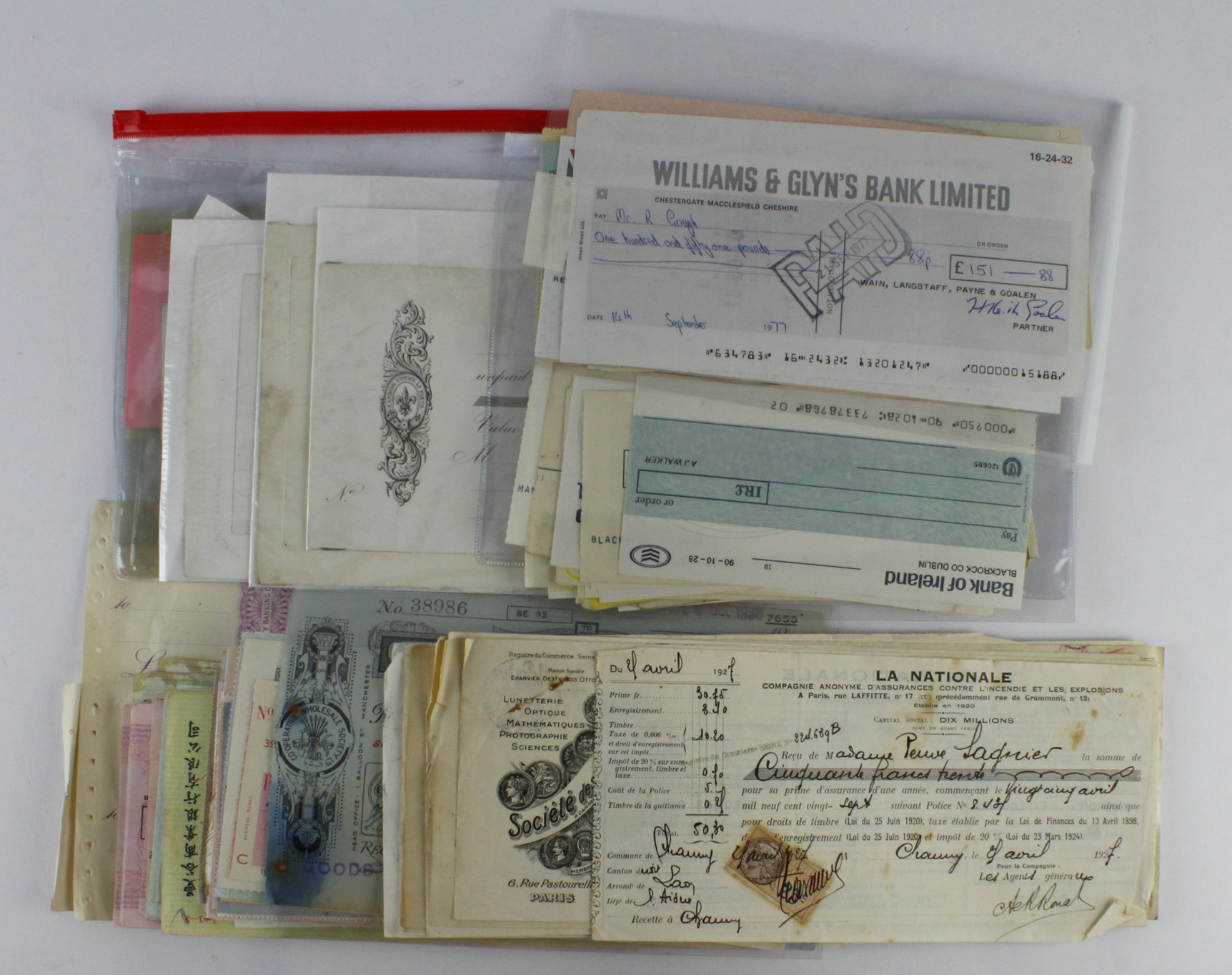 Cheques, a large bundle of Cheques and other Ephemera (over 200 items) to include 11 Farm Workers