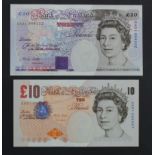 Lowther (2), 20 Pounds issued 1999, scarce FIRST RUN (from Debden set C144) 'DA01' prefix, serial