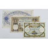 France (3), 1000 Francs dated 30th March 1933, serial P.2395 557 (Pick79c) pinholes, Fine, 500