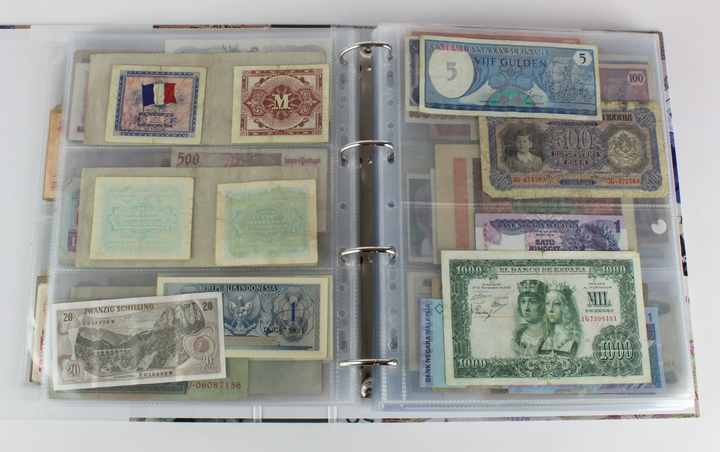 World (250), an album of mixed world notes to include Malta 10 Shillings 1968, Afghanistan 2 - Image 18 of 62