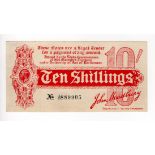 Bradbury 10 Shillings (T9, Pick346) issued 1914, Royal Cypher watermark, serial A/20 889905, No.