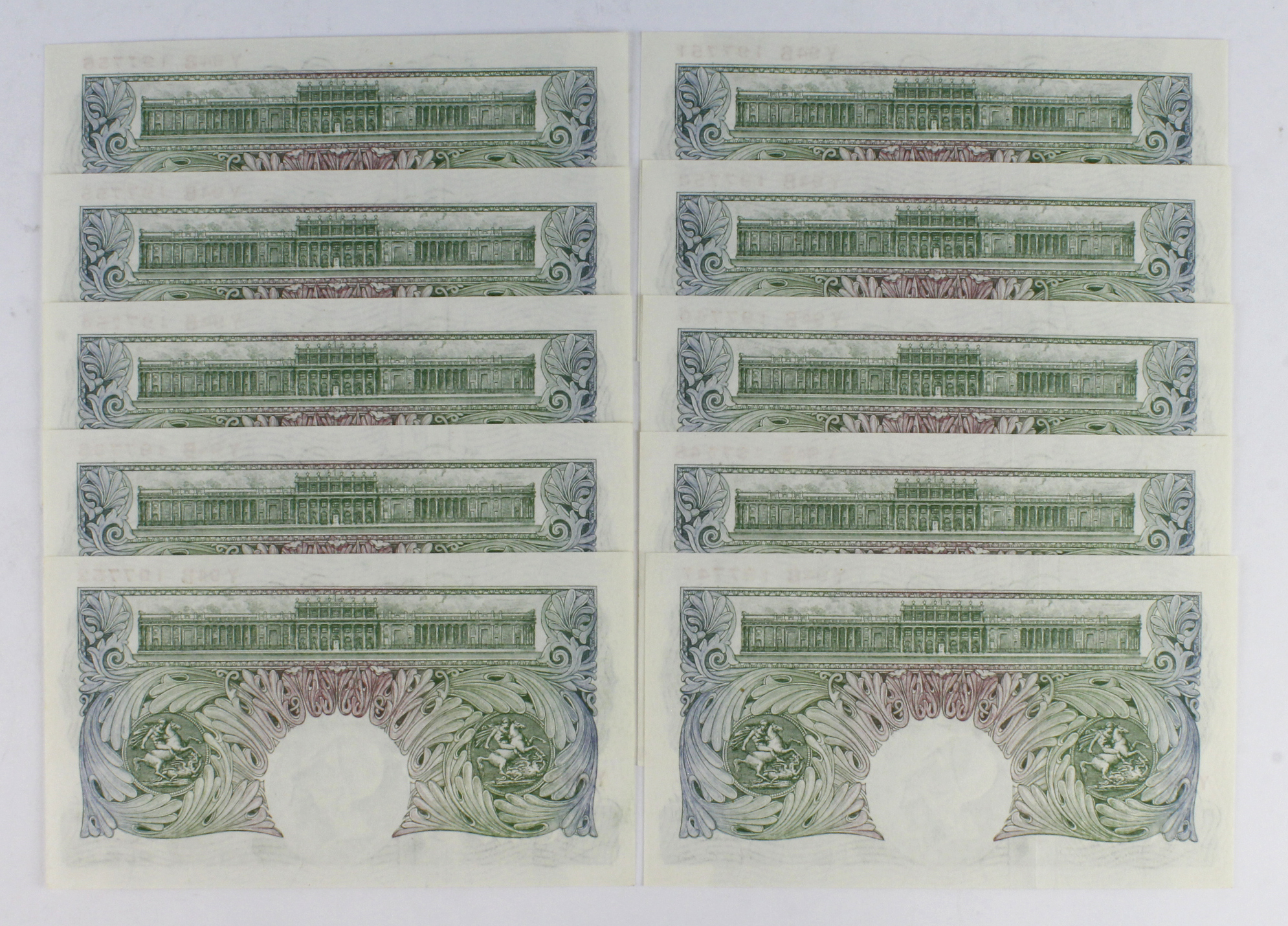 Beale 1 Pound (B268) issued 1950 (10), a consecutively numbered run, serial Y94B 197747 - Y94B - Image 2 of 2