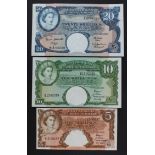 East African Currency Board (3) 20 Shillings issued 1961 serial K18 06550 (TBB B229b, Pick43a), 10