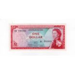 East Caribbean States 1 Dollar issued 1965, very rare signature variety for this issue, signature 2,