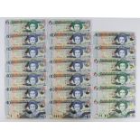 East Caribbean (20), a group of consecutively numbered pairs issued 2000, 10 Dollars (14) in 7