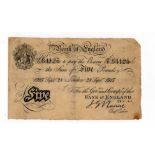Nairne 5 Pounds (B208b) dated 28th September 1915, serial 67/D 84125, London issue (B208b,