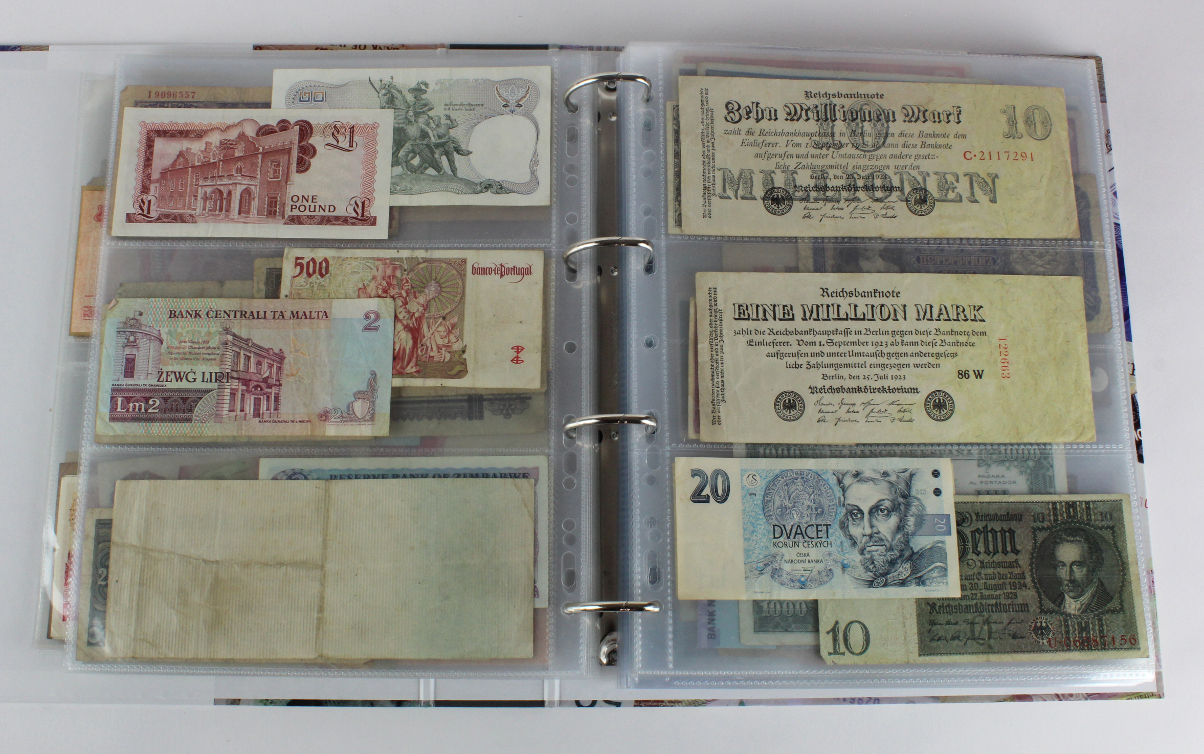 World (250), an album of mixed world notes to include Malta 10 Shillings 1968, Afghanistan 2 - Image 16 of 62