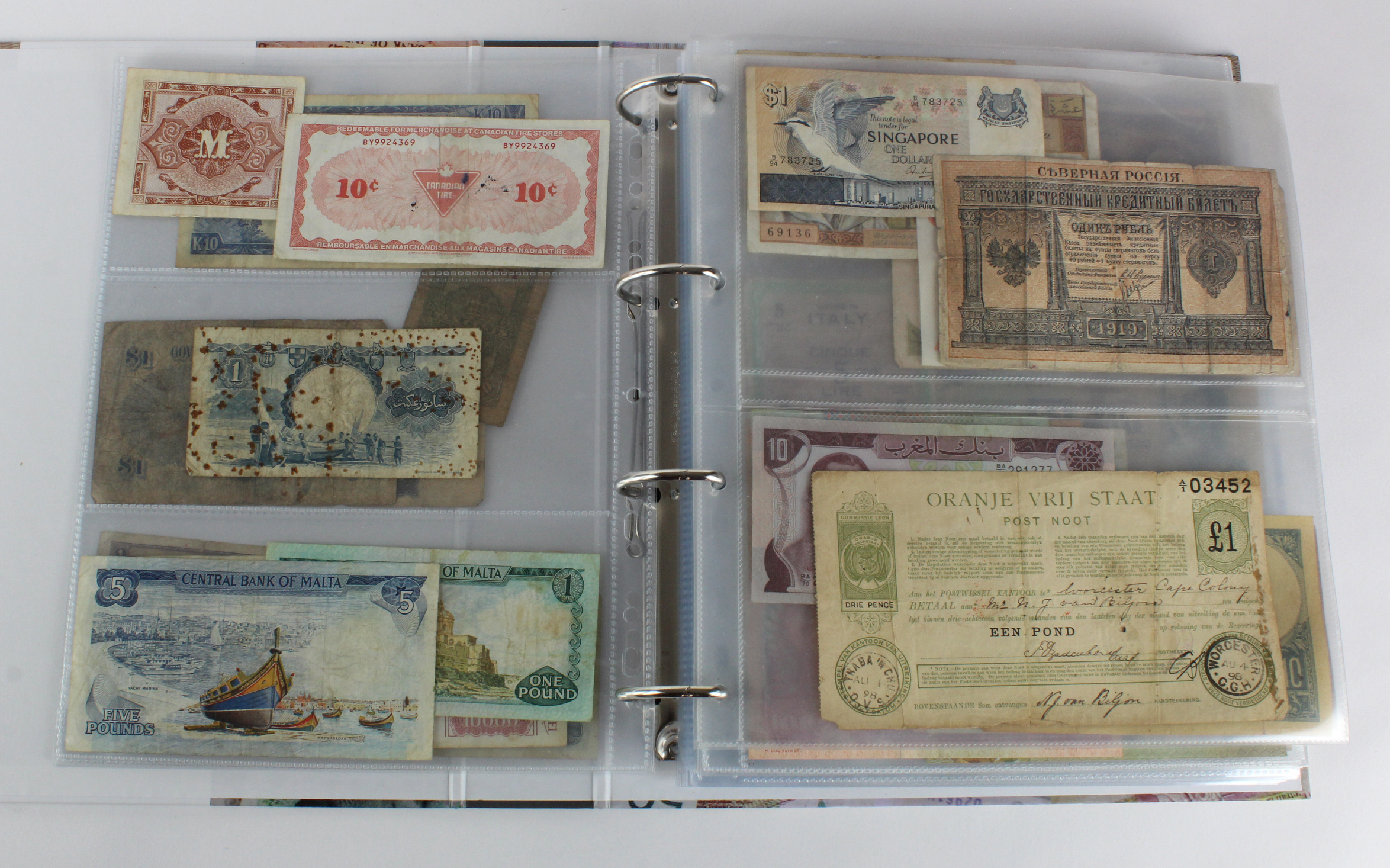 World (250), an album of mixed world notes to include Malta 10 Shillings 1968, Afghanistan 2 - Image 5 of 62