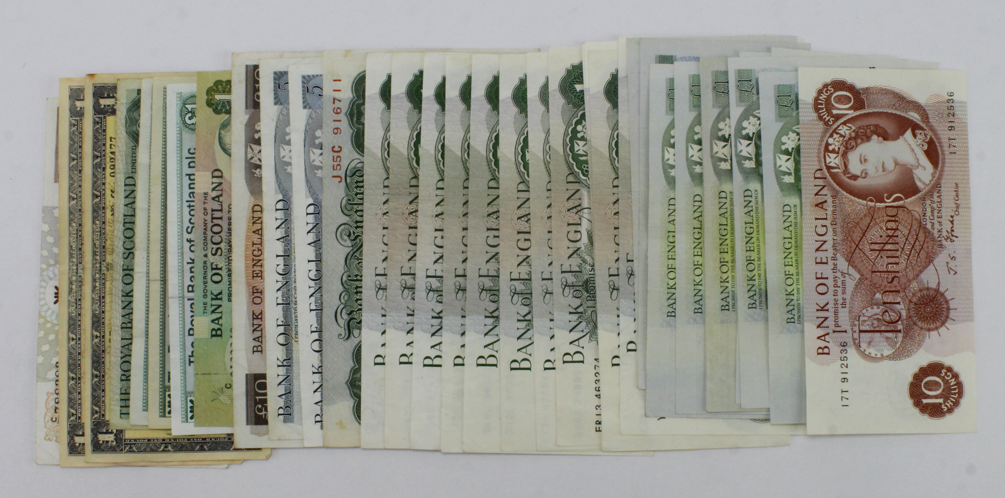 Bank of England & Scotland (40), Beale 1 Pound, O'Brien 1 Pound (3), Fforde 1 Pound (2) and 10
