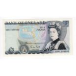 Gill 5 Pounds (B353) issued 1988, FIRST RUN serial RD01 644592 (B353, Pick378f) Uncirculated