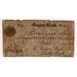 Boston Bank 1 Guinea dated 1812, serial No. 5098 for Abraham Sheath & Son (Outing225a) holes,
