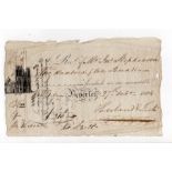 Beverley Old Bank receipt for 210 Pounds dated 1804, for Harland & Tuke (Outing128 for type)