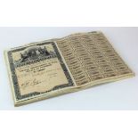Share Certificates (50), Islas del Guadalquivir S.A. Sevilla dated 1926, large vignette of male