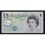 Lowther 5 Pounds (B397) issued 2002, EXPERIMENTAL note, serial XJ06 997506 (B397, Pick391b) Fine and