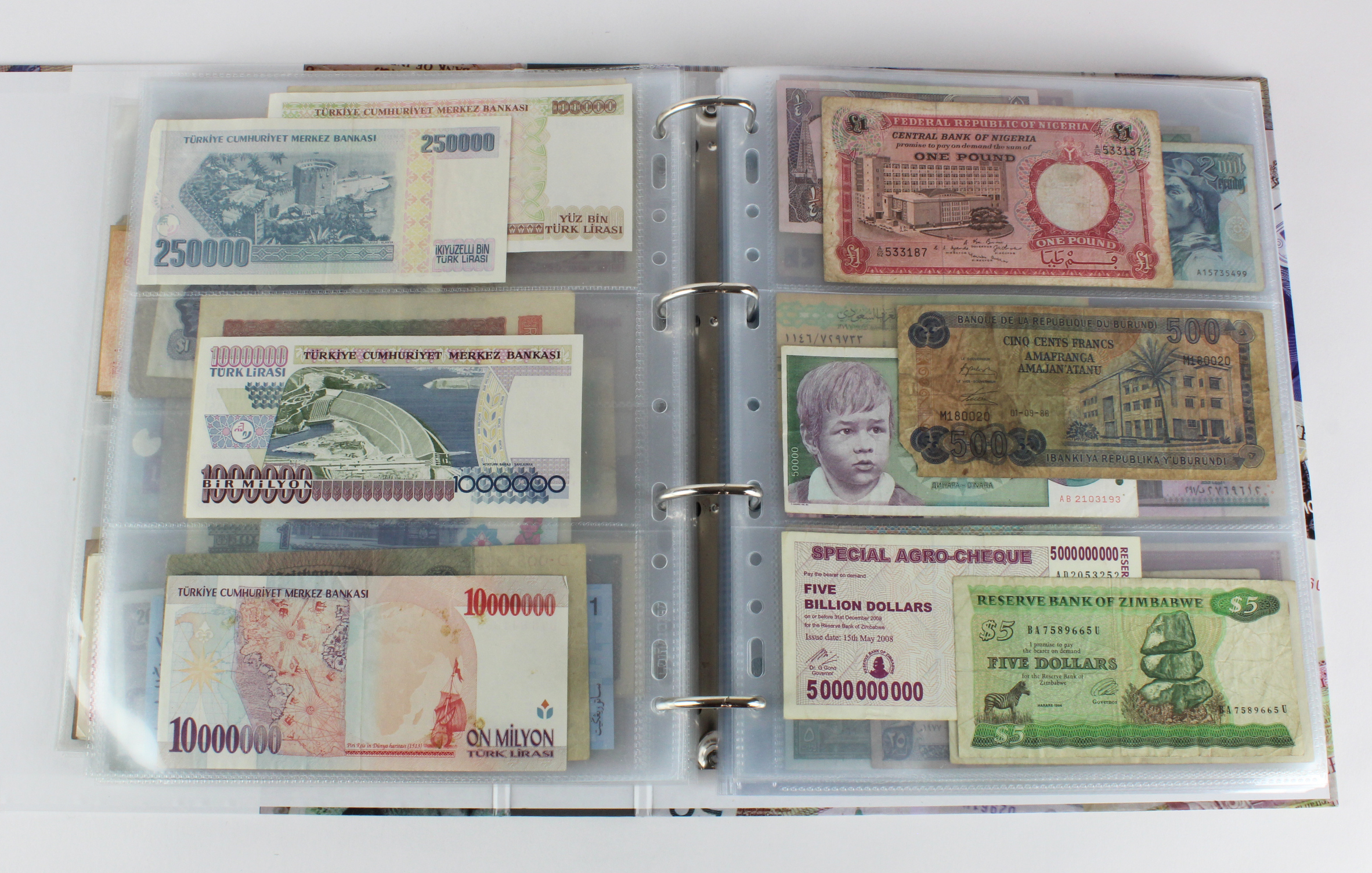 World (250), an album of mixed world notes to include Malta 10 Shillings 1968, Afghanistan 2 - Image 22 of 62