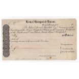 Hemel Hempsted Union PROOF cheque, handwritten pencil annotations and date 1879 at bottom of cheque,