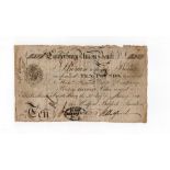 Canterbury Union Bank 10 pounds dated 30th January 1842, serial No. 2312 for Halford, Baldock &