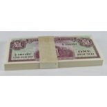 British Armed Forces 1 Pound 4th series (100), a full bundle of 100 consecutively numbered notes,