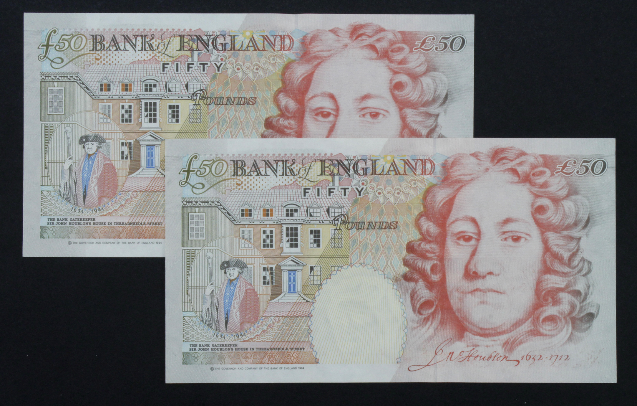 Bailey 50 Pounds (B404) issued 2006 (2), a consecutively numbered pair, serial L12 563399 & L12 - Image 2 of 2