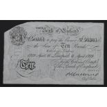 Catterns 10 Pounds (B229e) dated 27th April 1932, very rare LIVERPOOL branch note, serial 115/V