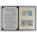 Debden set C106 Firsts, a set of 4 notes issued 1993 and signed Kentfield, all FIRST RUN notes