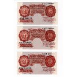 Beale 10 Shillings (B266) issued 1950 (3), L65Z, N98Z & S73Z prefixes (B266, Pick368b) about