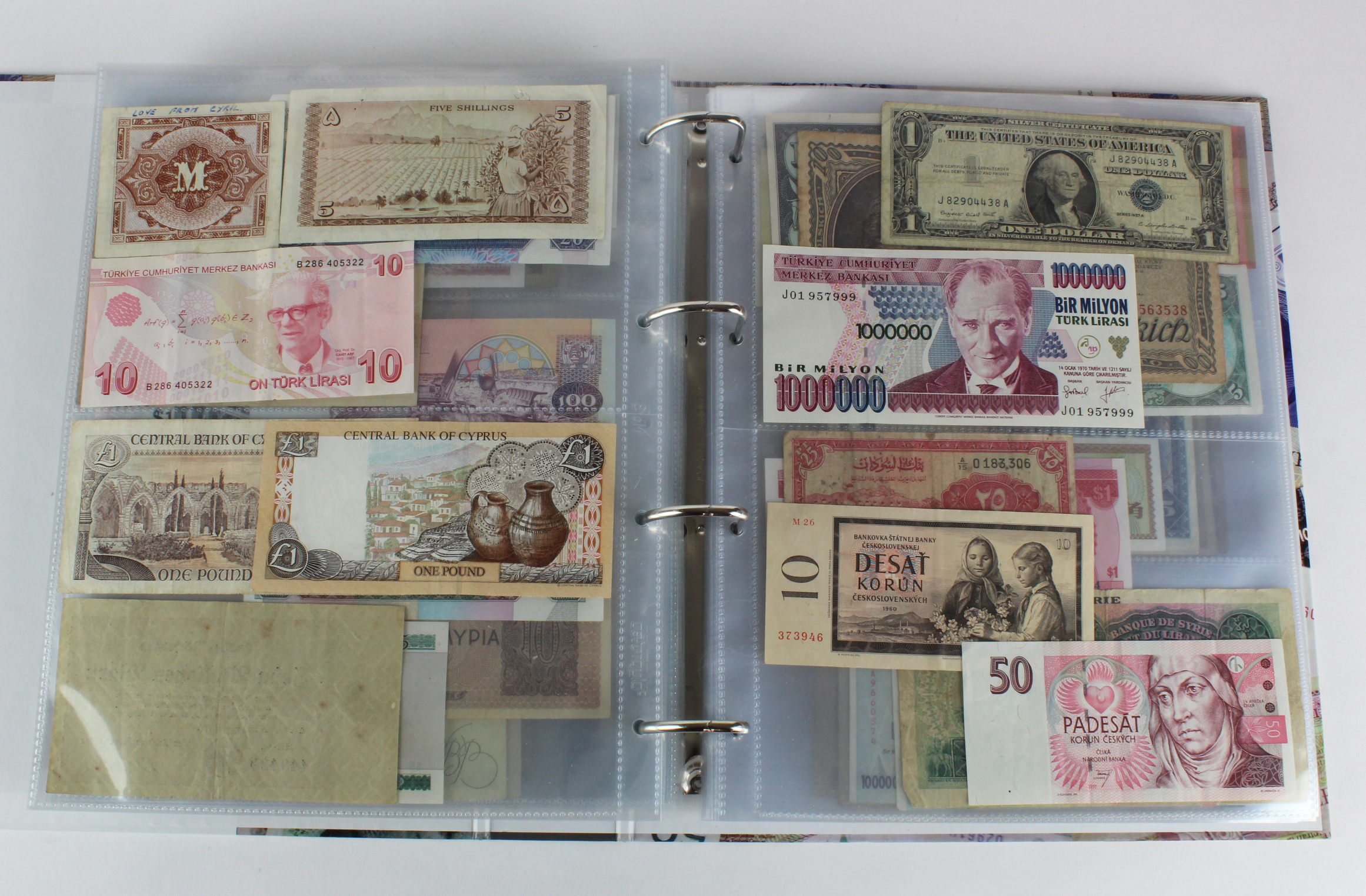 World (250), an album of mixed world notes to include Malta 10 Shillings 1968, Afghanistan 2 - Image 45 of 62