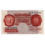 Beale 10 Shillings (B266) issued 1950, exceptionally rare FIRST RUN 'Z01Z' prefix, serial Z01Z