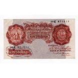 Beale 10 Shillings (B265) issued 1950, scarce FIRST SERIES note with HIGH PREFIX, serial 99E